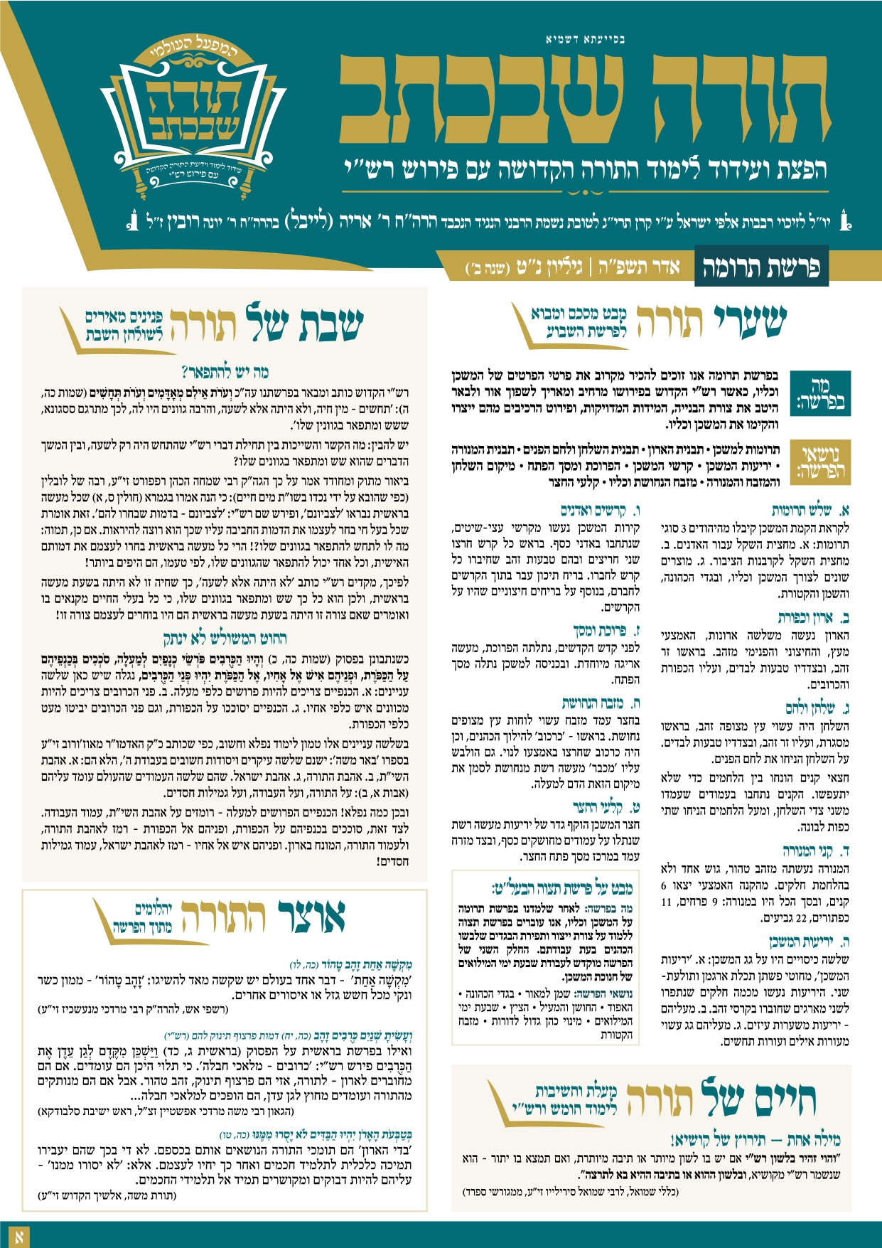 תרומה תשפ